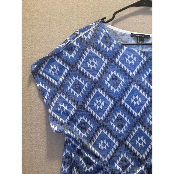 Forever21 Shirt Women's Small Blue - Picture 2 of 12